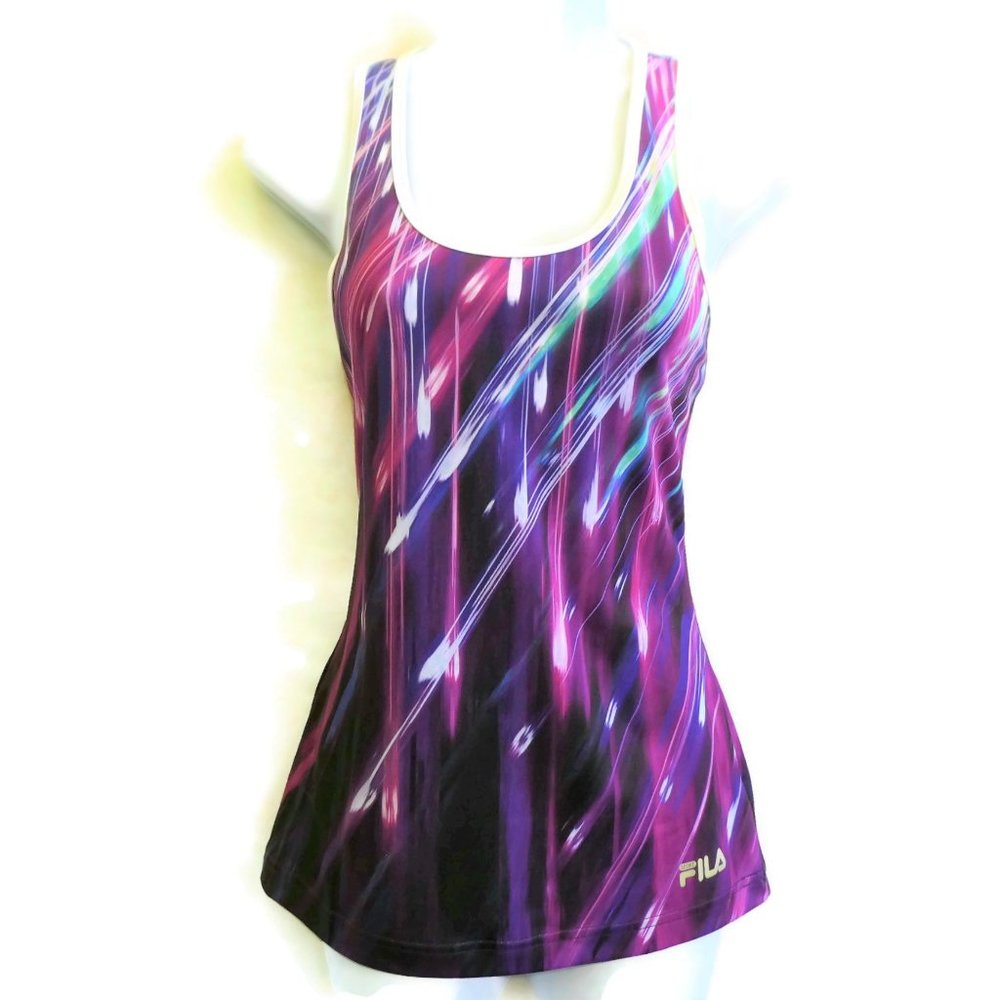 Fila Sport Athletic Tank Top Racerback Galaxy Astro Purple and Pink S Small